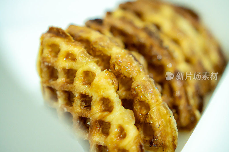 一叠Croffle或Croissant Waffle